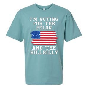 I’M Voting For The Felon & The Hillbilly Pro Trump 2024 Sueded Cloud Jersey T-Shirt