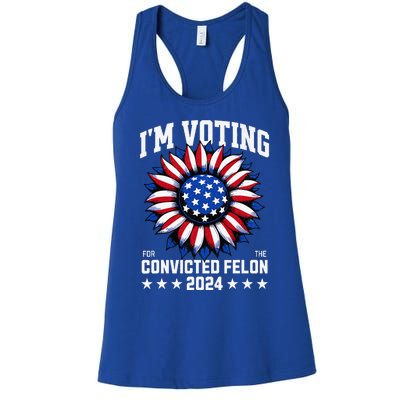 Im Voting For A Felon In 2024 Women's Racerback Tank