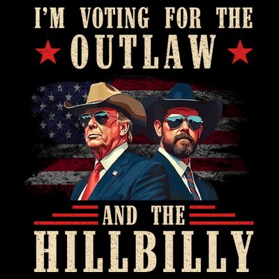 Im Voting For The Outlaw And The Hillbilly Trump Vance 2024 T-Shirt