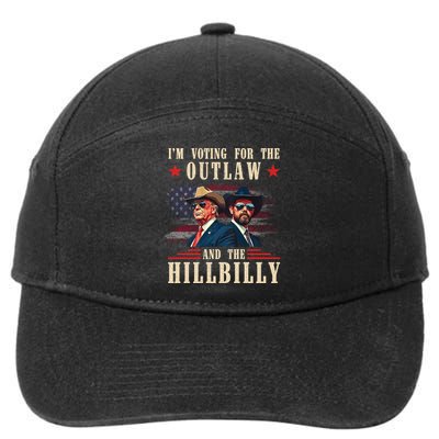 Im Voting For The Outlaw And The Hillbilly Trump Vance 2024 7-Panel Snapback Hat