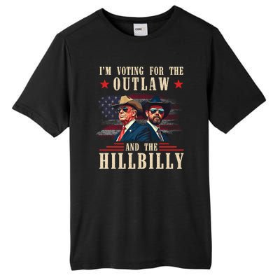 Im Voting For The Outlaw And The Hillbilly Trump Vance 2024 Tall Fusion ChromaSoft Performance T-Shirt