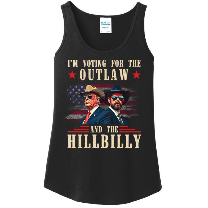 Im Voting For The Outlaw And The Hillbilly Trump Vance 2024 Ladies Essential Tank