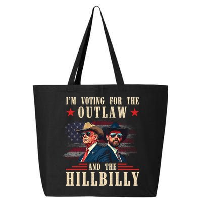 Im Voting For The Outlaw And The Hillbilly Trump Vance 2024 25L Jumbo Tote