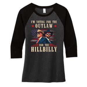 Im Voting For The Outlaw And The Hillbilly Trump Vance 2024 Women's Tri-Blend 3/4-Sleeve Raglan Shirt