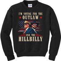 Im Voting For The Outlaw And The Hillbilly Trump Vance 2024 Kids Sweatshirt