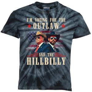 Im Voting For The Outlaw And The Hillbilly Trump Vance 2024 Kids Tie-Dye T-Shirt