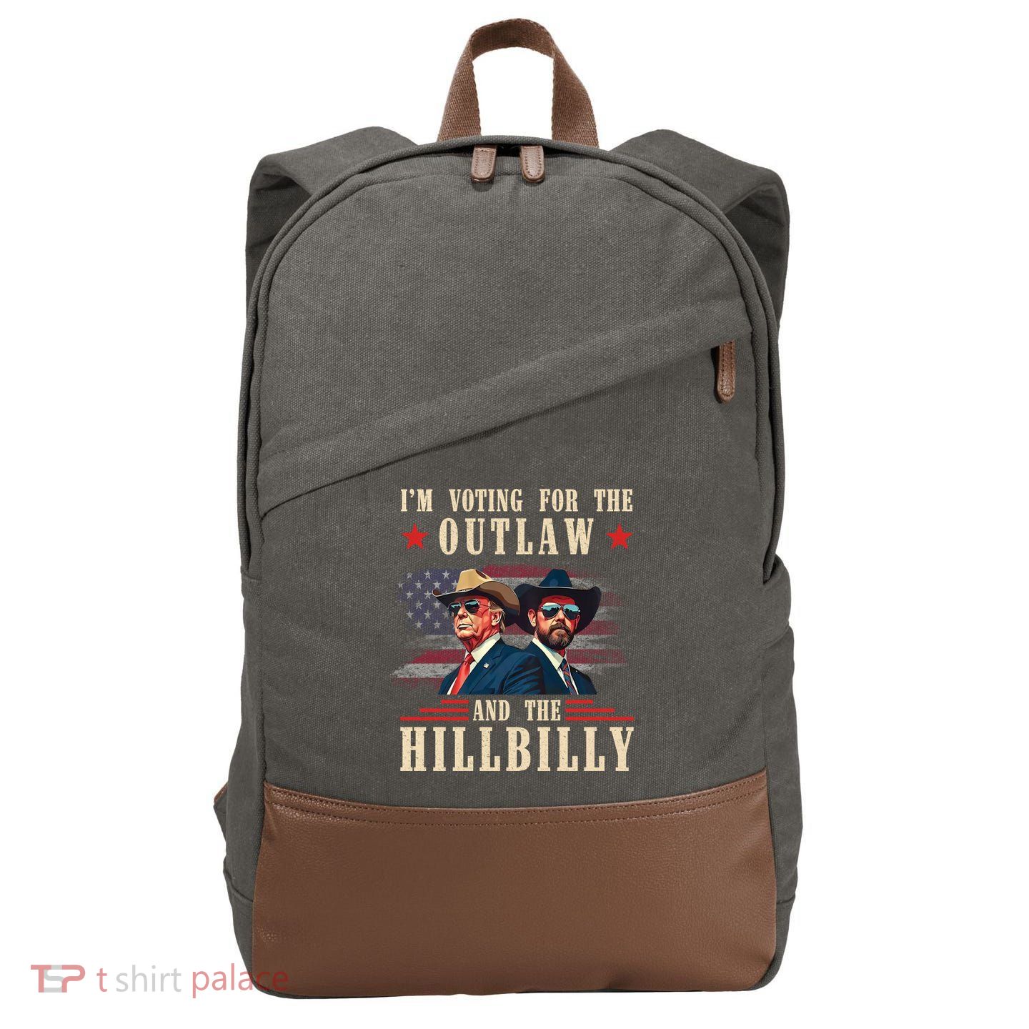 Im Voting For The Outlaw And The Hillbilly Trump Vance 2024 Cotton Canvas Backpack