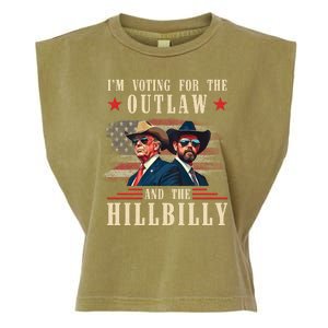 Im Voting For The Outlaw And The Hillbilly Trump Vance 2024 Garment-Dyed Women's Muscle Tee