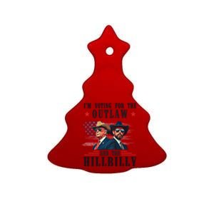 Im Voting For The Outlaw And The Hillbilly Trump Vance 2024 Ceramic Tree Ornament