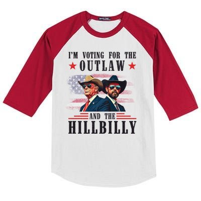 Im Voting For The Outlaw And The Hillbilly Trump Vance 2024 Kids Colorblock Raglan Jersey