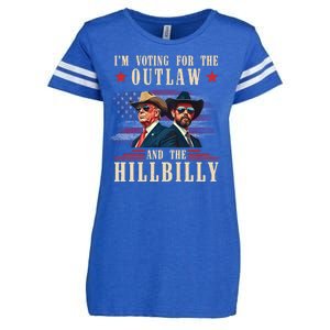 Im Voting For The Outlaw And The Hillbilly Trump Vance 2024 Enza Ladies Jersey Football T-Shirt