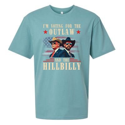 Im Voting For The Outlaw And The Hillbilly Trump Vance 2024 Sueded Cloud Jersey T-Shirt