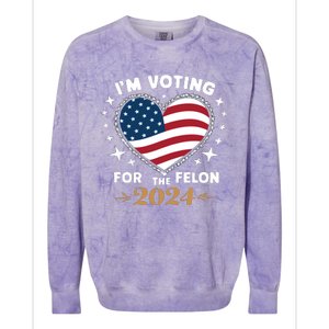 IM Voting For The Felon Trump For President 2024 Colorblast Crewneck Sweatshirt