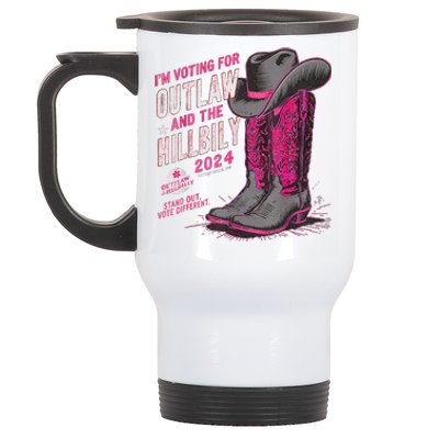 IM Voting For The Outlaw And The Hillbilly 2024 Retro Stainless Steel Travel Mug