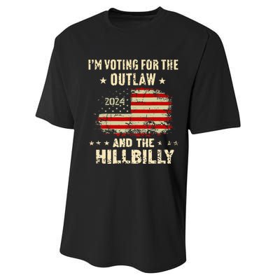 IM Voting For The Outlaw And The Hillbilly 2024 Us Flag Performance Sprint T-Shirt