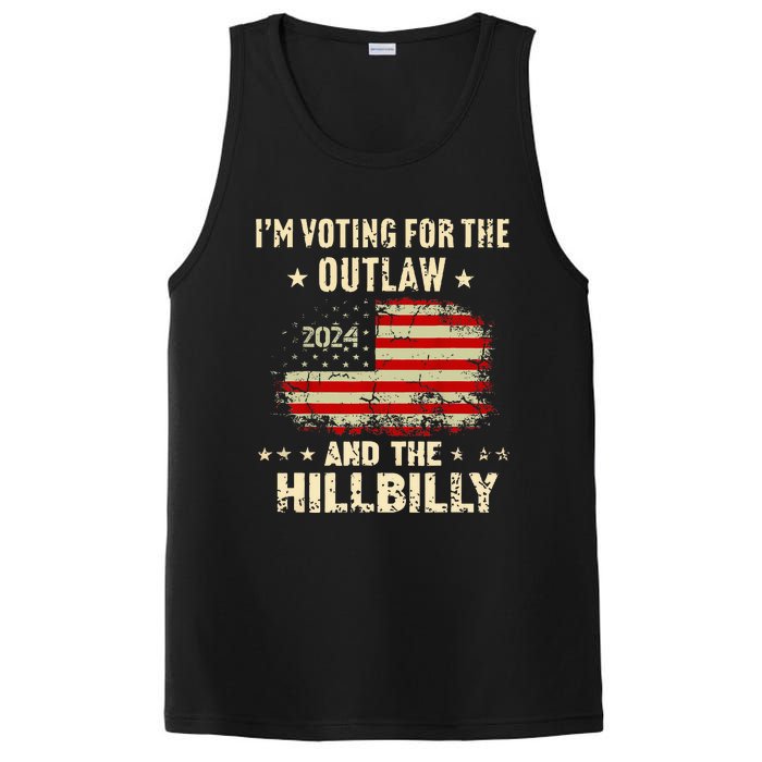 IM Voting For The Outlaw And The Hillbilly 2024 Us Flag PosiCharge Competitor Tank