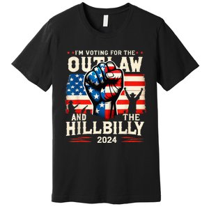 IM Voting For The Outlaw And The Hillbilly 2024 Us Flag Premium T-Shirt