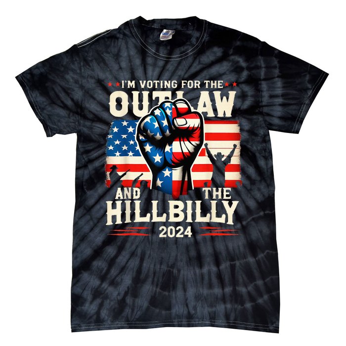 IM Voting For The Outlaw And The Hillbilly 2024 Us Flag Tie-Dye T-Shirt