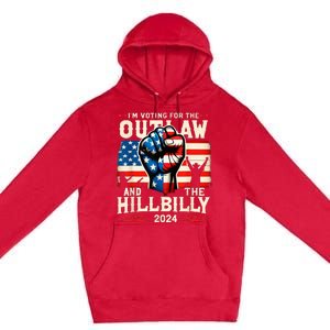 IM Voting For The Outlaw And The Hillbilly 2024 Us Flag Premium Pullover Hoodie