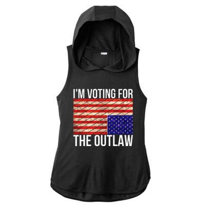 IM Voting For The Outlaw President Ladies PosiCharge Tri-Blend Wicking Draft Hoodie Tank