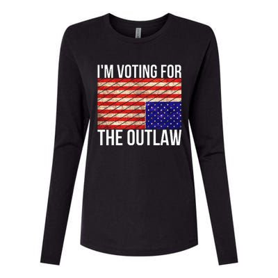 IM Voting For The Outlaw President Womens Cotton Relaxed Long Sleeve T-Shirt