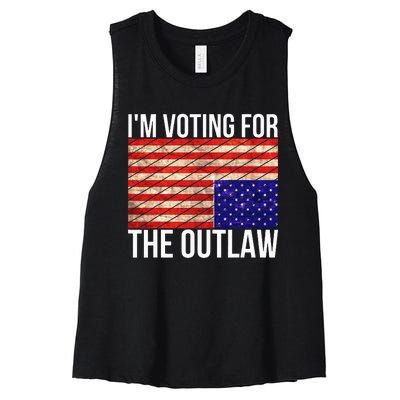 IM Voting For The Outlaw President Women's Racerback Cropped Tank