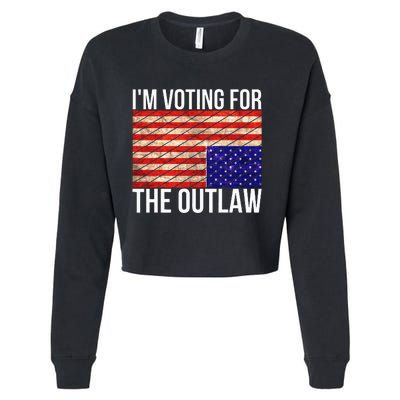 IM Voting For The Outlaw President Cropped Pullover Crew