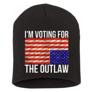 IM Voting For The Outlaw President Short Acrylic Beanie