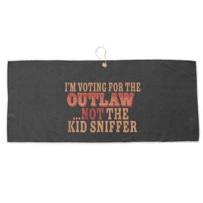 Im Voting For The Outlaw Not The Sniffer Large Microfiber Waffle Golf Towel