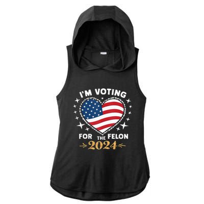 Im Vote For Convicted Felon America Women 2030 Ladies PosiCharge Tri-Blend Wicking Draft Hoodie Tank