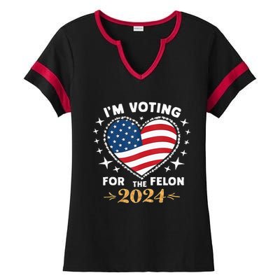 Im Vote For Convicted Felon America Women 2030 Ladies Halftime Notch Neck Tee