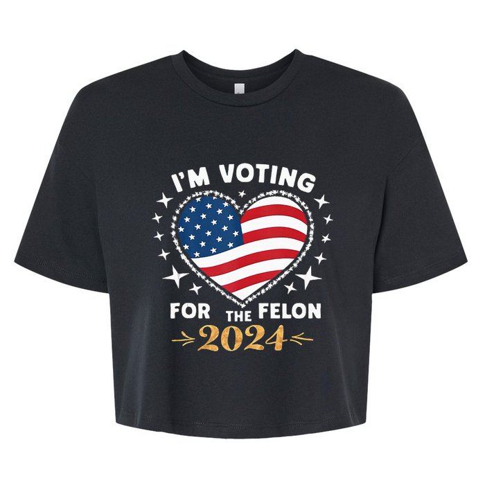 Im Vote For Convicted Felon America Women 2030 Bella+Canvas Jersey Crop Tee