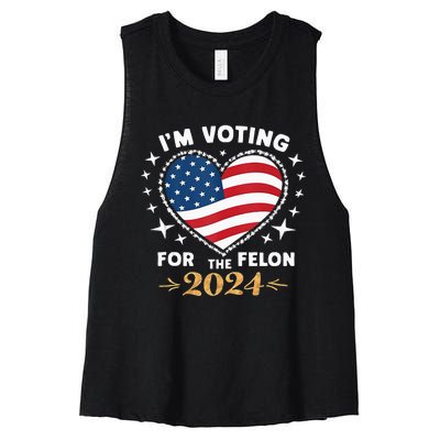 Im Vote For Convicted Felon America Women 2030 Women's Racerback Cropped Tank