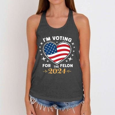 Im Vote For Convicted Felon America Women 2030 Women's Knotted Racerback Tank