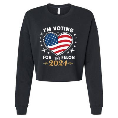 Im Vote For Convicted Felon America Women 2030 Cropped Pullover Crew