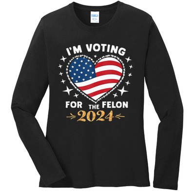 Im Vote For Convicted Felon America Women 2030 Ladies Long Sleeve Shirt