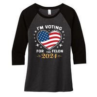 Im Vote For Convicted Felon America Women 2030 Women's Tri-Blend 3/4-Sleeve Raglan Shirt