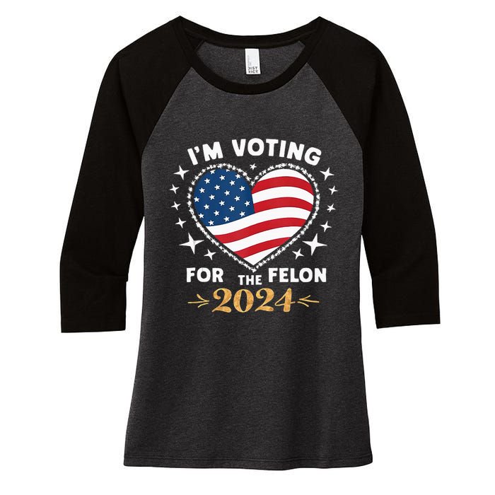 Im Vote For Convicted Felon America Women 2030 Women's Tri-Blend 3/4-Sleeve Raglan Shirt