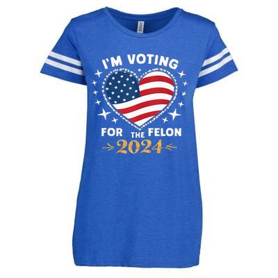 Im Vote For Convicted Felon America Women 2030 Enza Ladies Jersey Football T-Shirt