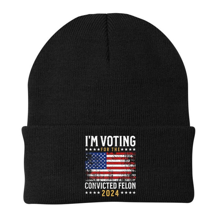Im Voting Felon 2024 Voting For Felon Convicted Felon Knit Cap Winter Beanie