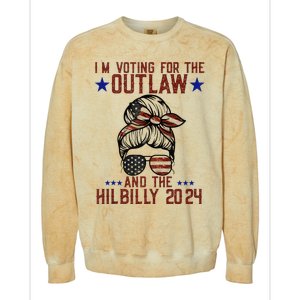 IM Voting For The Outlaw And The Hillbilly 2024 Colorblast Crewneck Sweatshirt