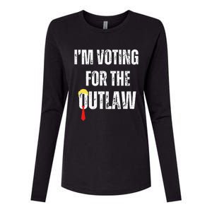 IM Voting For The Outlaw 2024 Womens Cotton Relaxed Long Sleeve T-Shirt