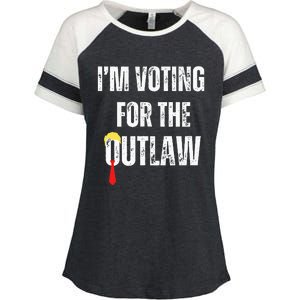 IM Voting For The Outlaw 2024 Enza Ladies Jersey Colorblock Tee