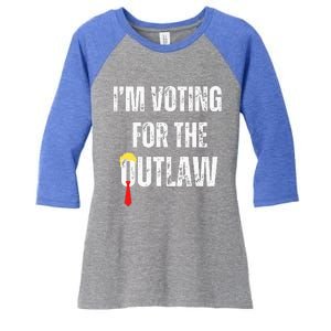 IM Voting For The Outlaw 2024 Women's Tri-Blend 3/4-Sleeve Raglan Shirt