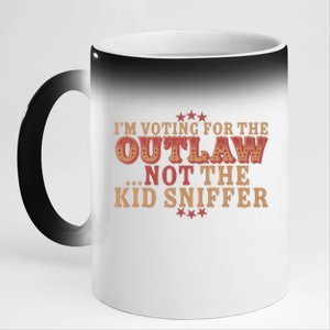 Im Voting For The Outlaw Not The Sniffer 11oz Black Color Changing Mug