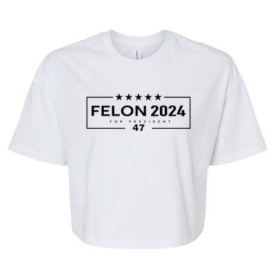 Im Voting For The Felon Trump For President 2024 Bella+Canvas Jersey Crop Tee