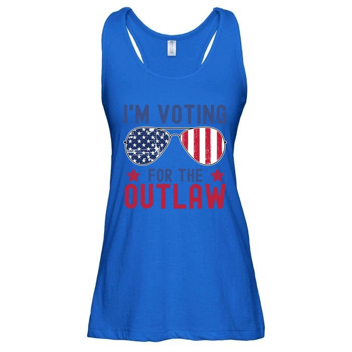 IM Voting For The Outlaw Meaningful Gift Fourth Of July Trump 2031 Meaningful G Ladies Essential Flowy Tank