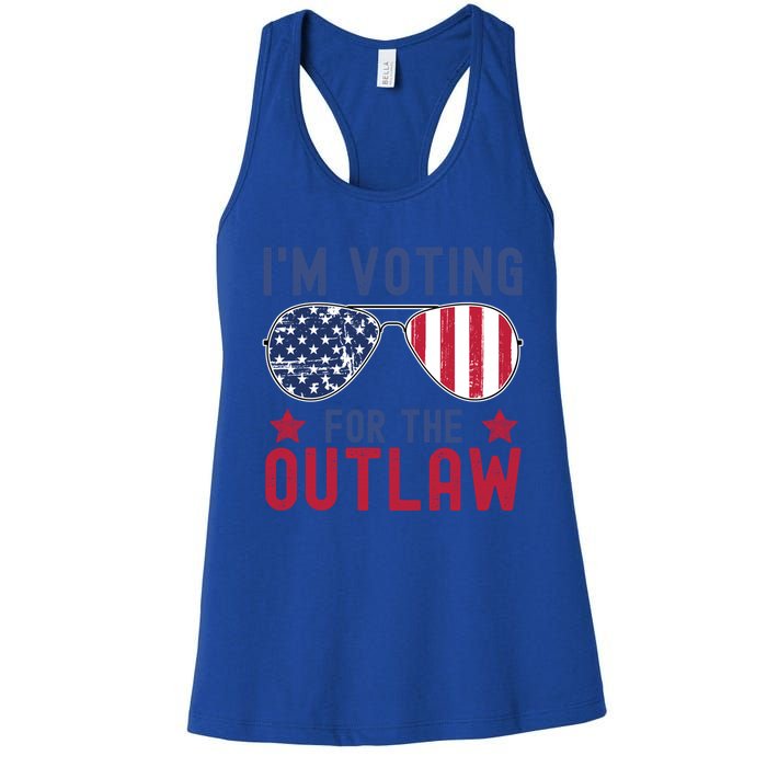 IM Voting For The Outlaw Meaningful Gift Fourth Of July Trump 2031 Meaningful G Women's Racerback Tank