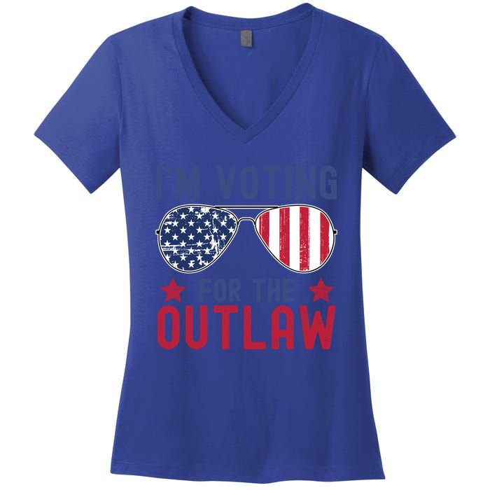 IM Voting For The Outlaw Meaningful Gift Fourth Of July Trump 2031 Meaningful G Women's V-Neck T-Shirt