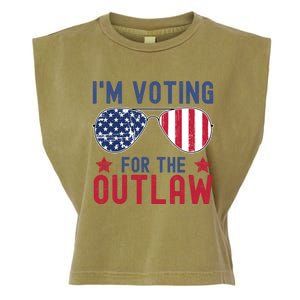 IM Voting For The Outlaw Meaningful Gift Fourth Of July Trump 2031 Meaningful G Garment-Dyed Women's Muscle Tee